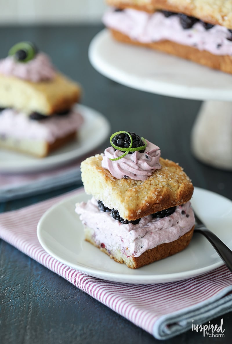 This Blackberry Lime Shortcake Cake makes the perfect warm weather dessert.