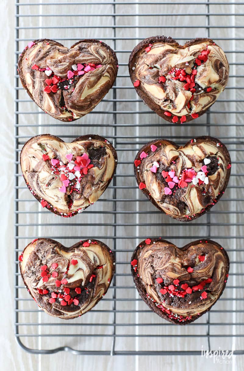 These Cheesecake Brownie Hearts make a cute and tasty dessert! 