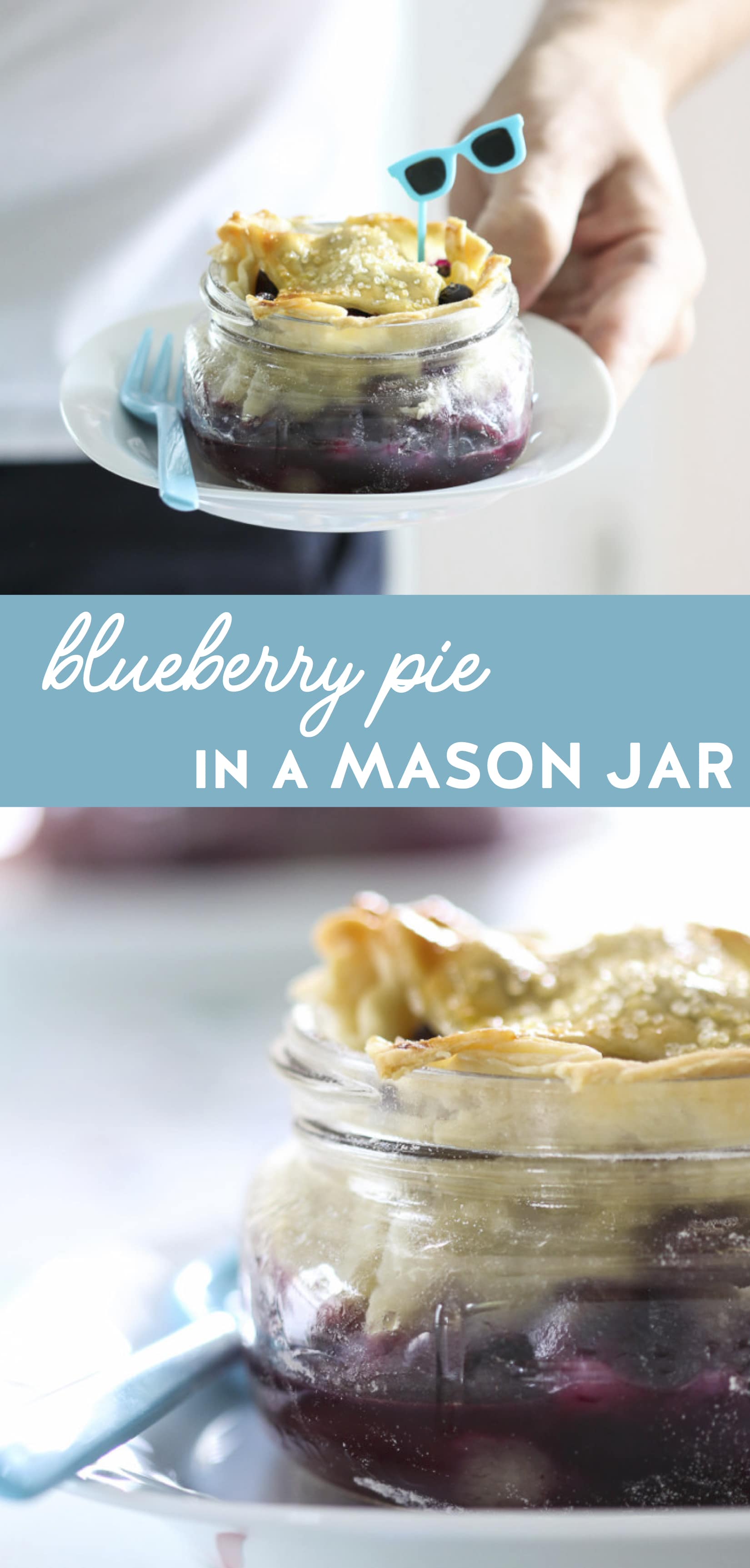 Adorable and Delicious Blueberry Pies in a Mason Jar! #pie #blueberry #mason #jar #recipe