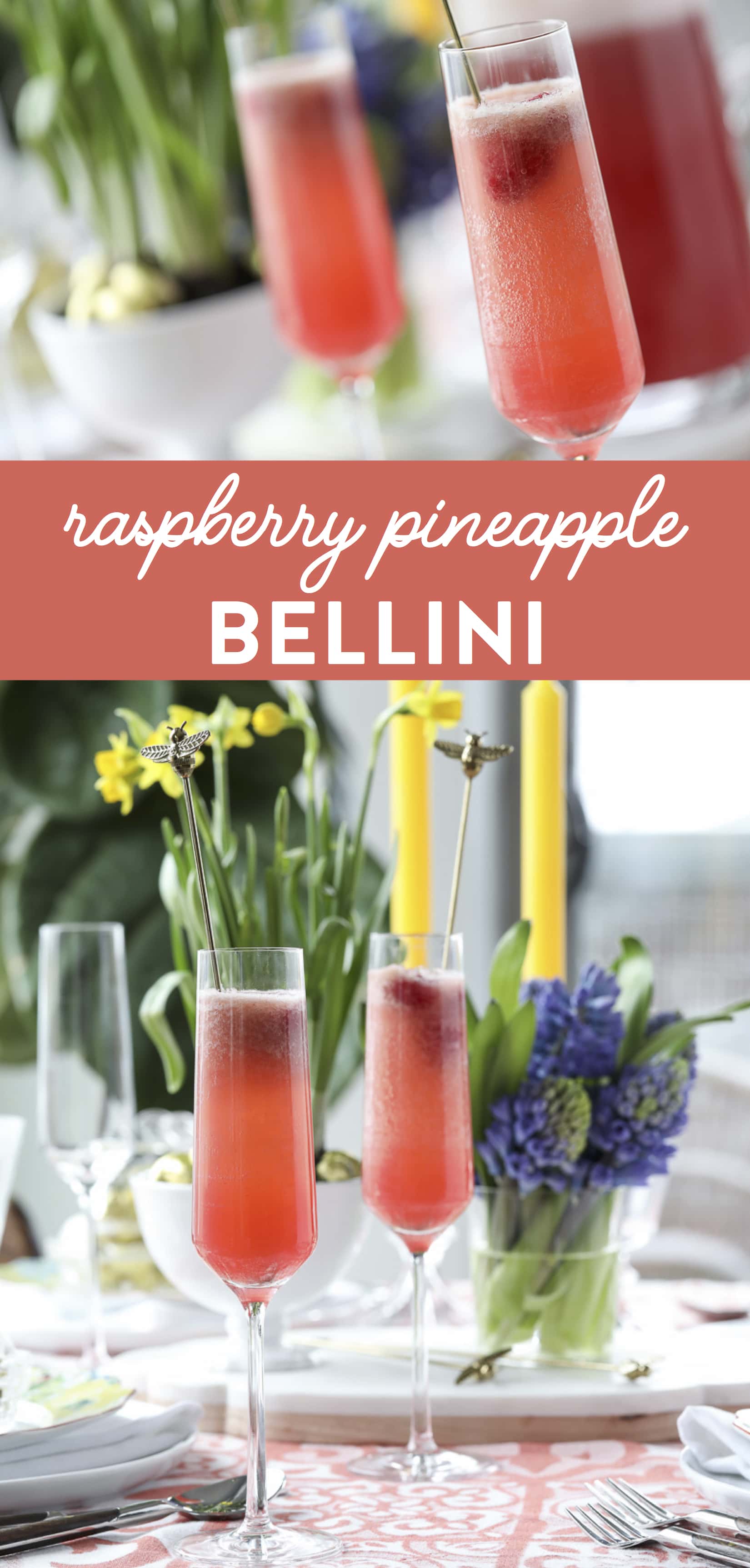 A #bellini #recipe for #spring: Raspberry Pineapple Bellini recipe!