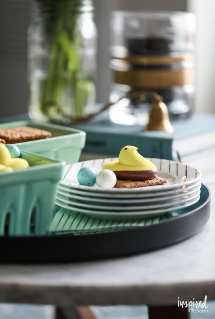 Peep S'more for Easter - plus creative Spring Decorating Ideas #spring #decor #decorating