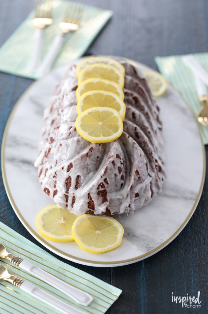 Bright, fresh, and moist this Lemon Yogurt Cake #recipe is one of my favorite sweet #treats! #lemon #yogurt #cake