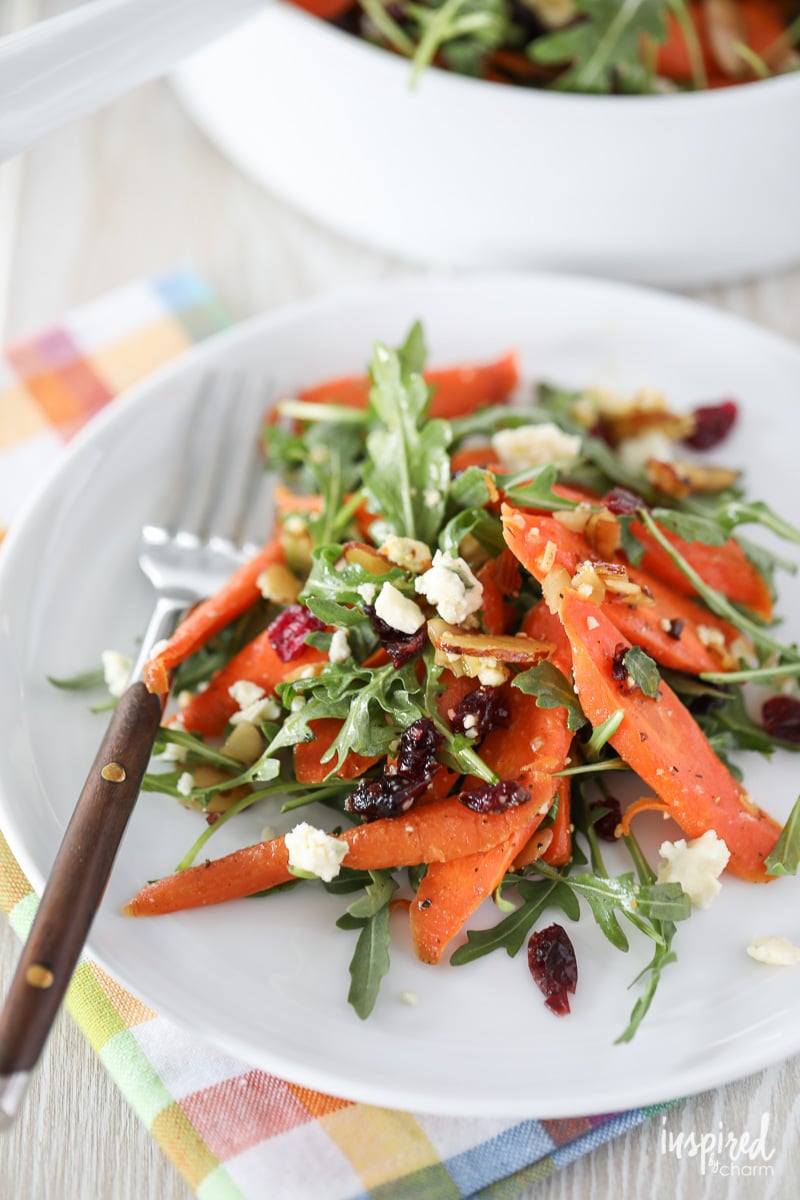 A simple and delicious Roasted Carrot Salad Recipe. #salad #carrots #recipe