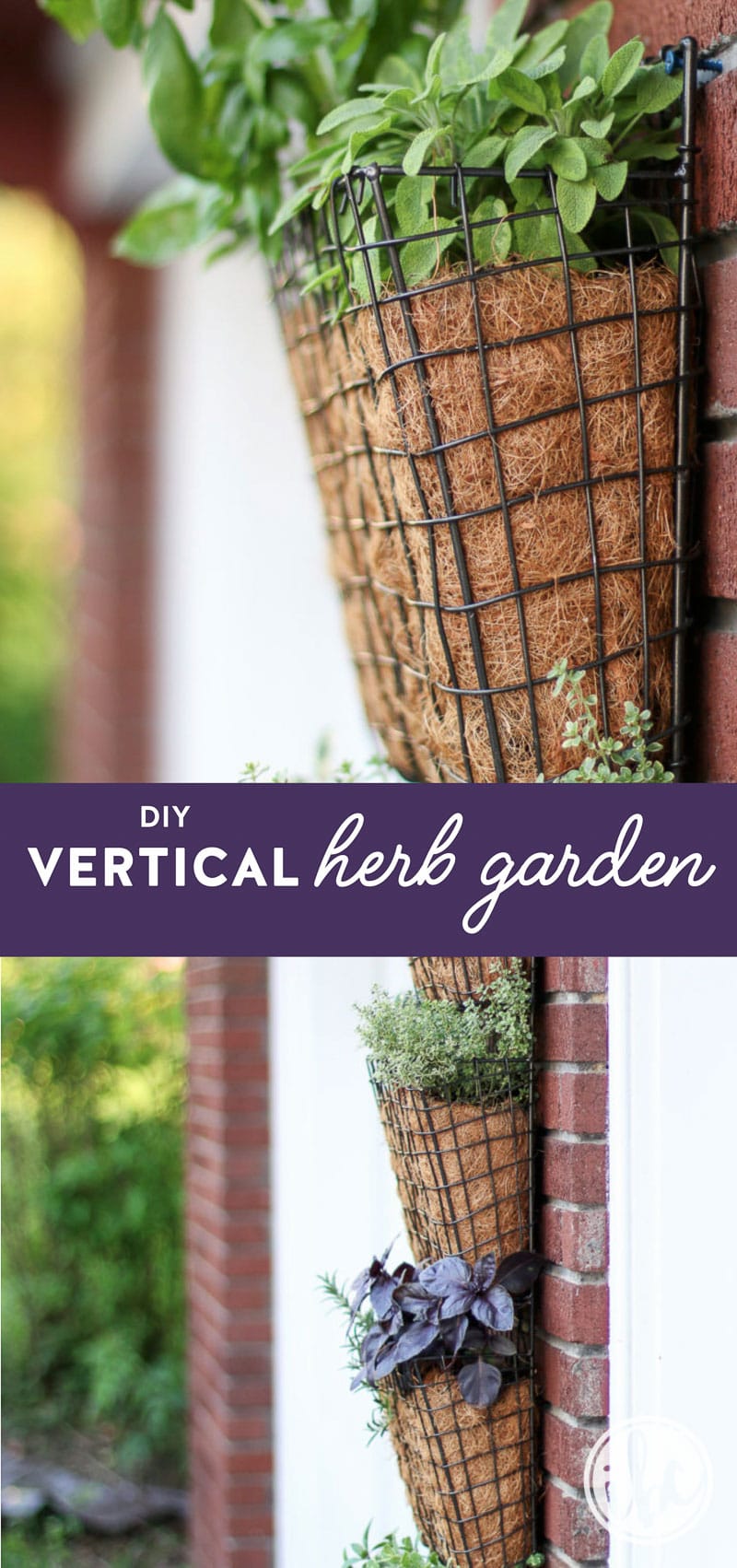 An easy tutorial for a unique DIY Vertical Herb Garden! #DIY #herb #garden