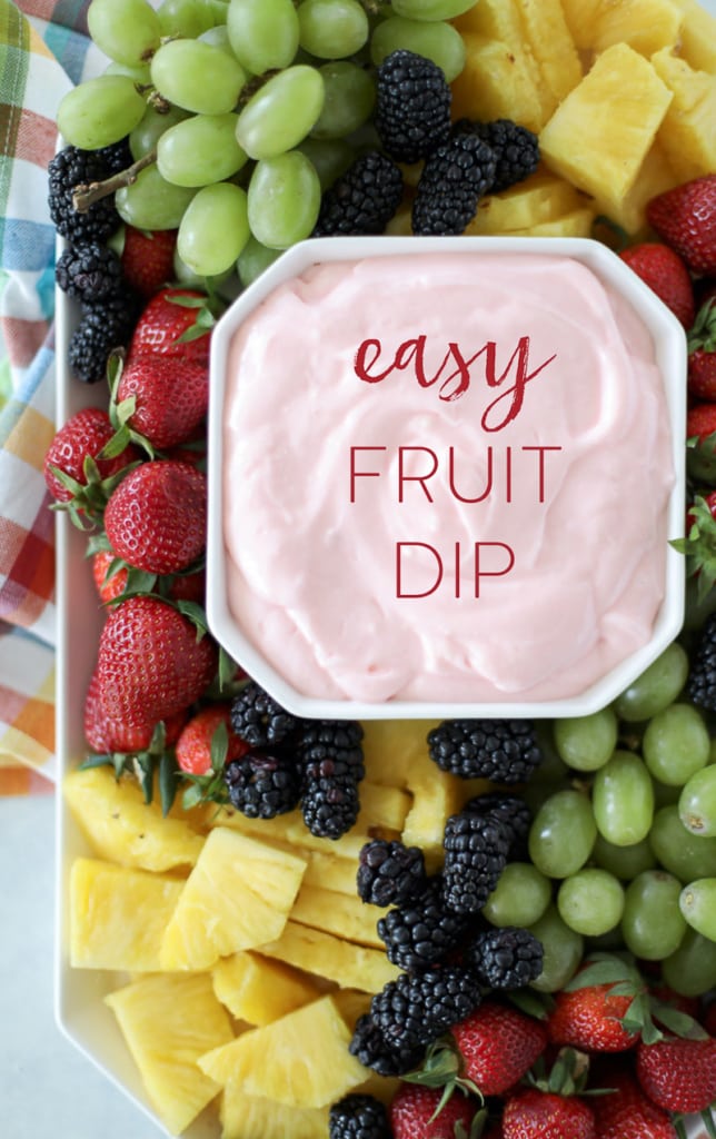 You only need four ingredients to make this delicious and Easy Fruit Dip recipe! #fruitdip #dip #dessert #fruit #recipe