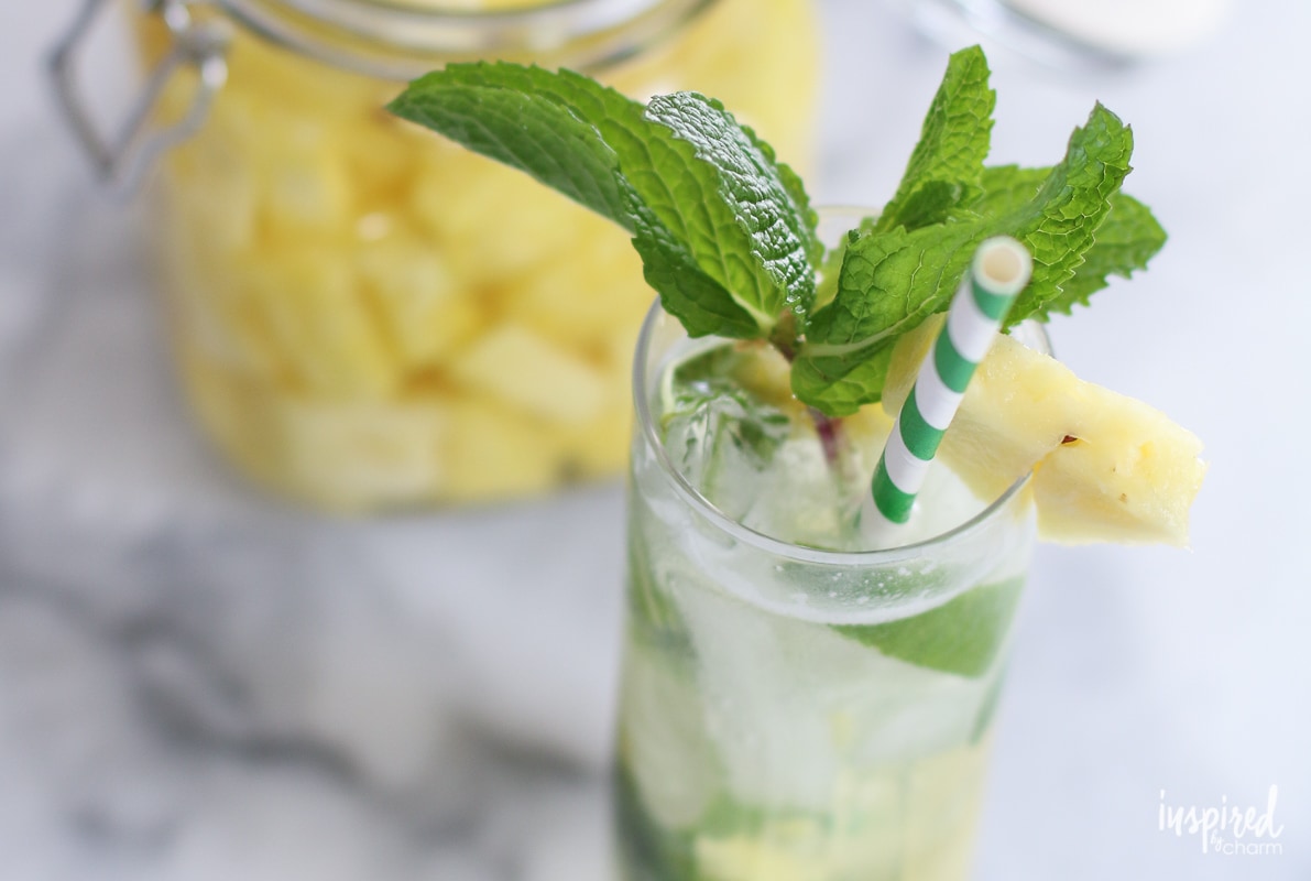 The Ultimate Pineapple Mojito #cocktail #recipe made with Homemade #Pineapple Rum! #mojito