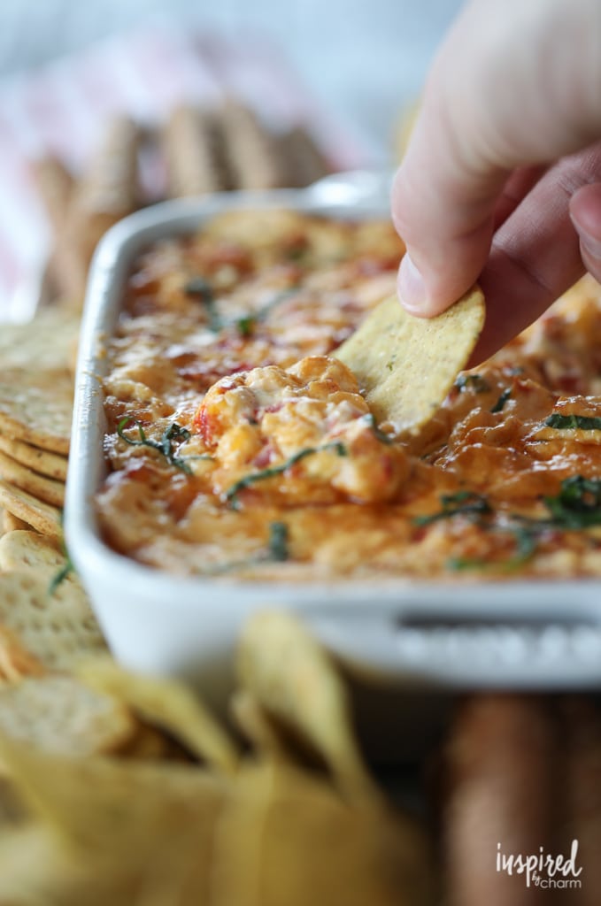 This Roasted Red Pepper Dip #recipe make a great #party #appetizer. 