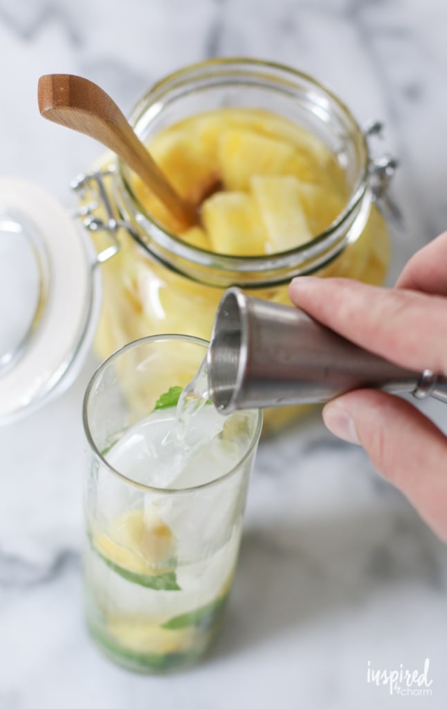 Learn how to make a Pineapple Mojito #cocktail #recipe made with Homemade #Pineapple Rum! #mojito
