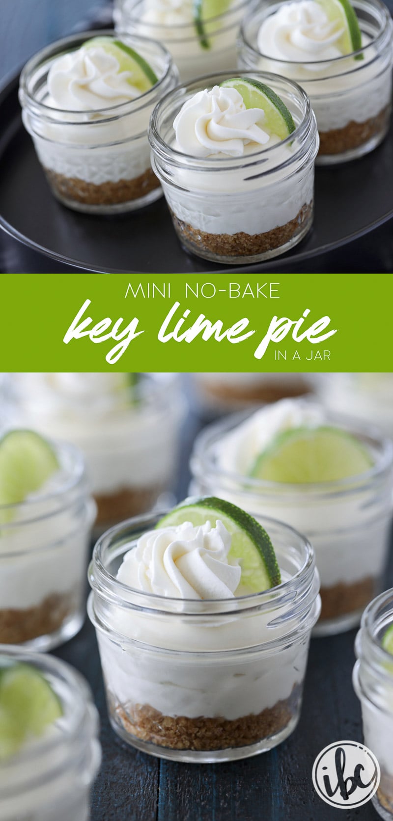 These Mini No-Bake Key Lime Pie in a Jar are a summer dessert perfect! #keylime #pie #dessert #recipe #masonjar