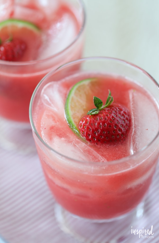 This Berry Watermelon Limeade is the perfect refreshing summer drink recipe. #strawberry #watermelon #limeade #drink #recipe #mocktail