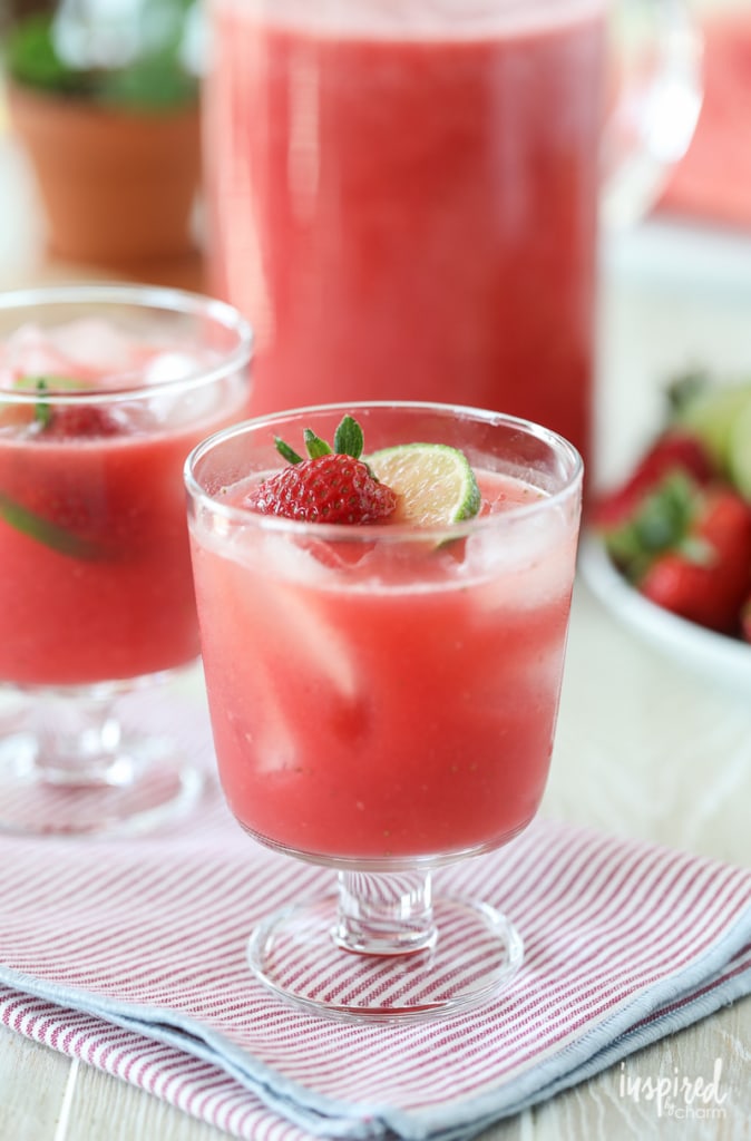 Try this Berry Watermelon Limeade recipe to create the perfect summer drink. #strawberry #watermelon #limeade #drink #recipe #mocktail