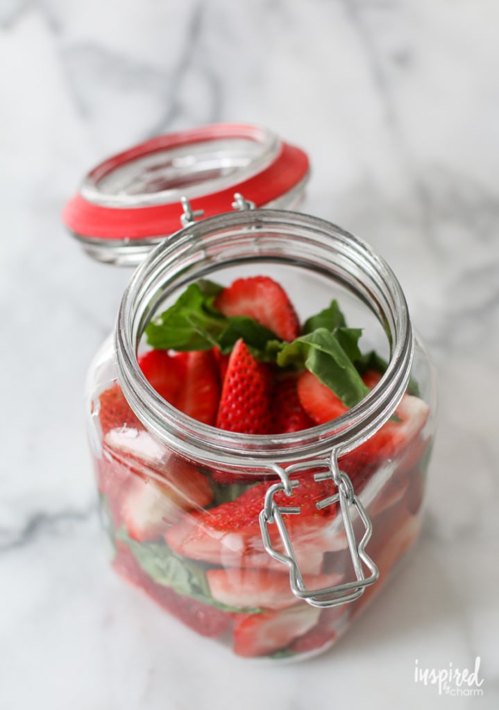 Learn how to make Strawberry Basil Infused Vodka! #strawberry #basil #vodka #cocktail #cocktails