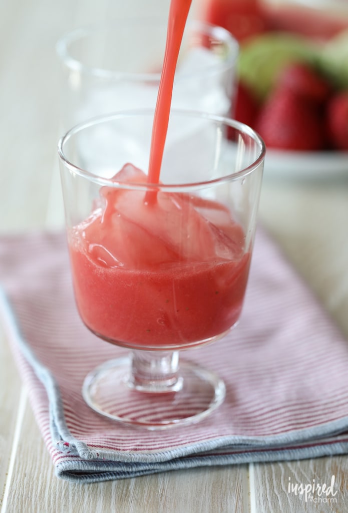This Berry Watermelon Limeade is the perfect refreshing summer drink recipe. #strawberry #watermelon #limeade #drink #recipe #mocktail