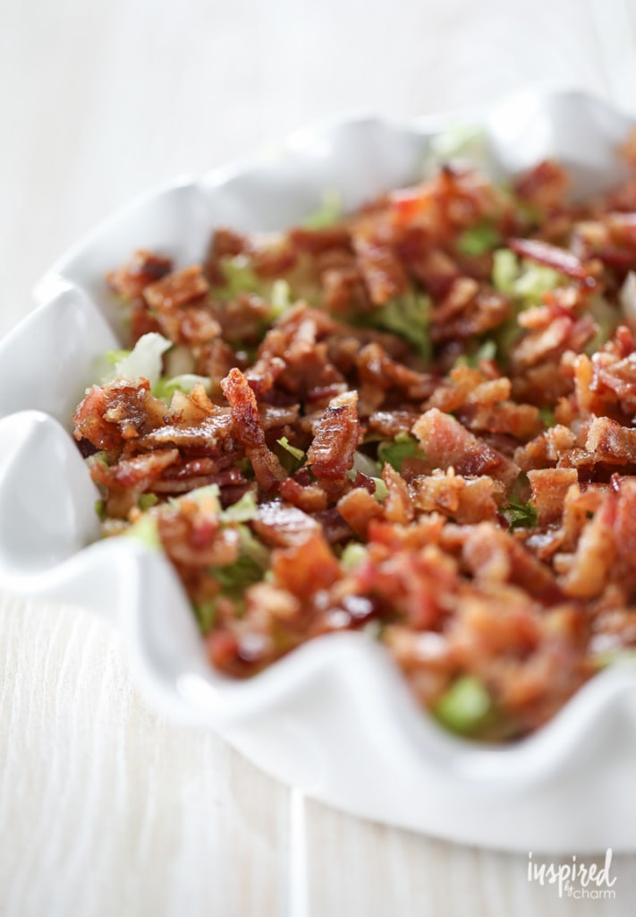 crumbled bacon on blt dip.