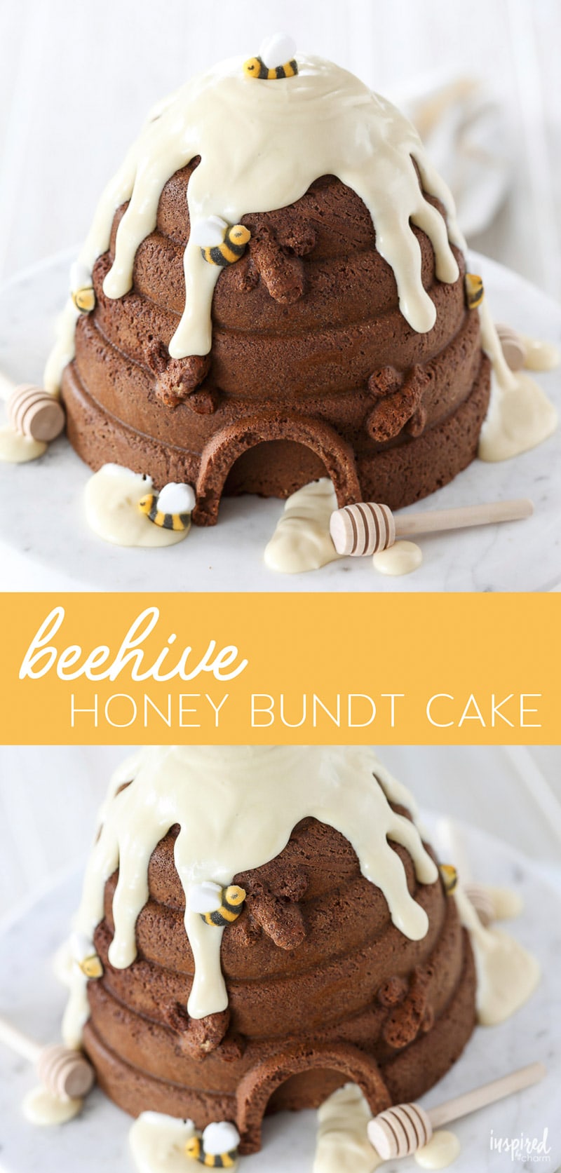 This Beehive Honey Bundt Cake is as delicious as it is beautiful! #dessert #recipe #honey #bundt #cake #beehive