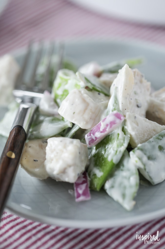 This Snow Pea and Chicken Salad Recipe is a delicious and unique take on classic chicken salad. 