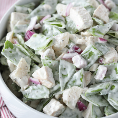 This Snow Pea and Chicken Salad Recipe is a delicious and unique take on classic chicken salad.