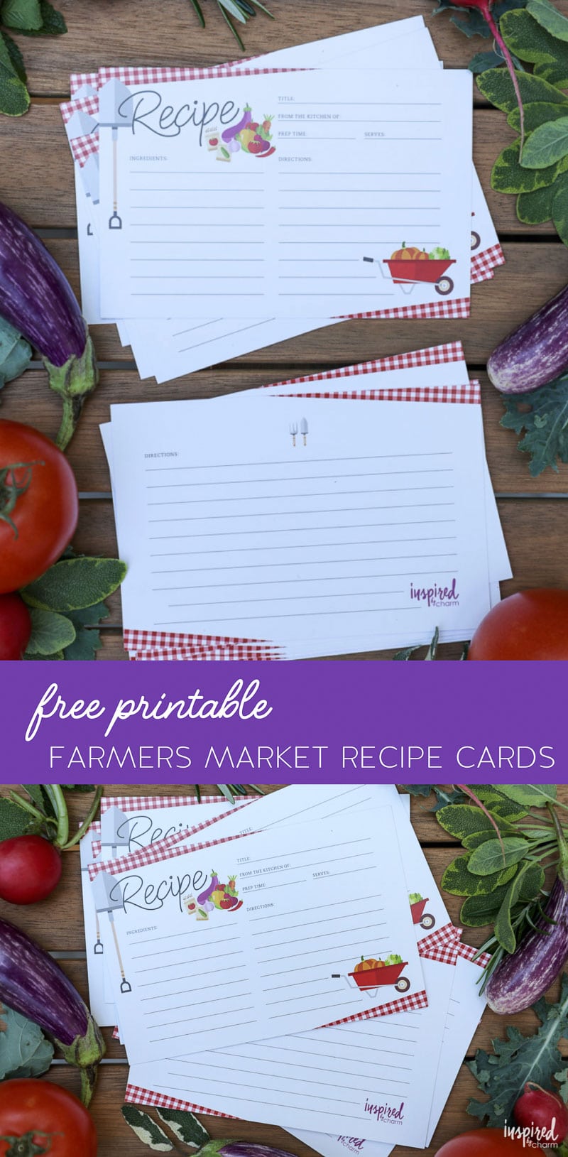 Download and print these FREE Farmers Market Recipe Cards #free #download #recipecard #recipecards #farmersmarket #summer