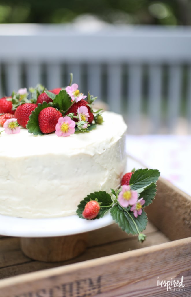 This Strawberry Coconut Cake is an easy to make dessert perfect for summer. #dessert #cake #strawberry #coconut 