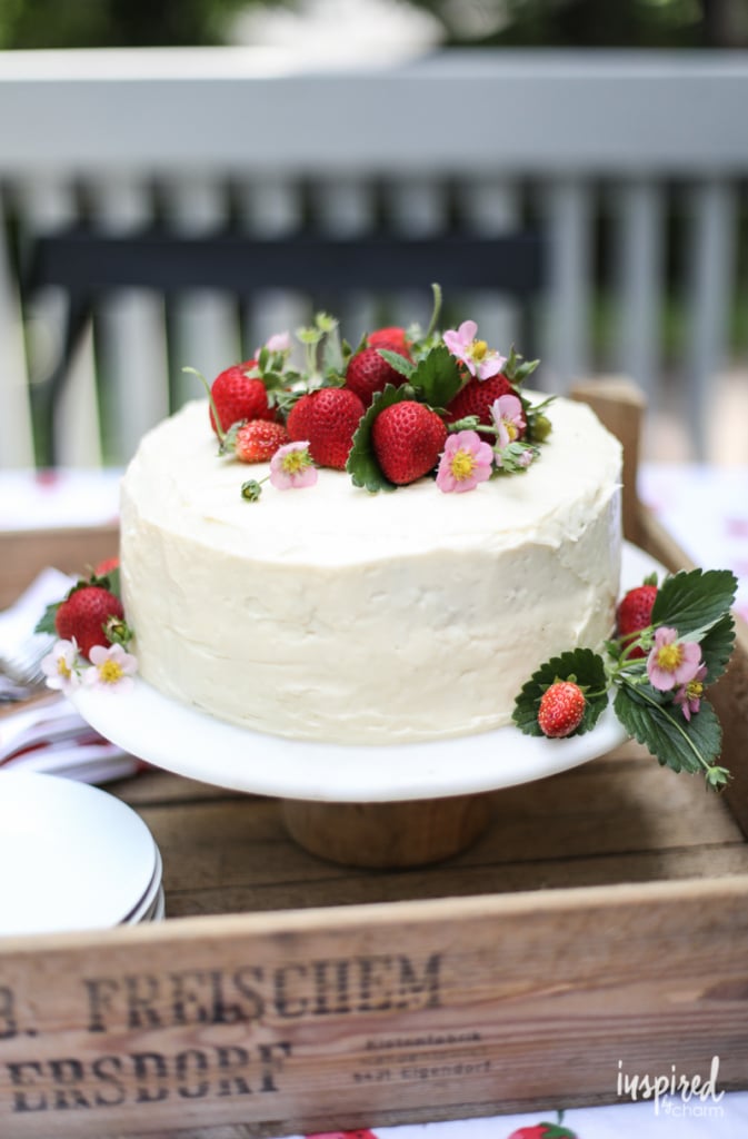 This Strawberry Coconut Cake is an easy to make dessert perfect for summer. #dessert #cake #strawberry #coconut 
