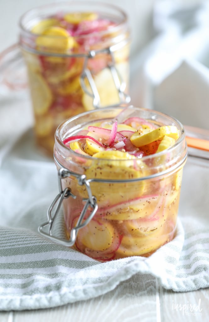 Simple squash pickles in a jar