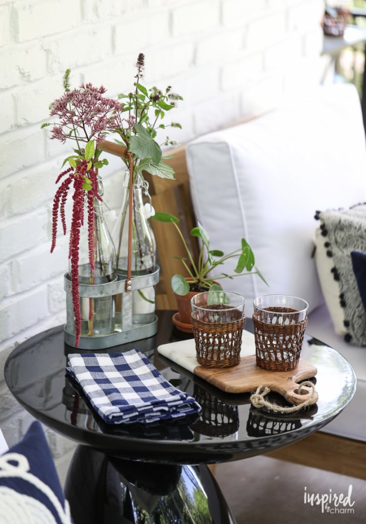 Gather ideas for styling your porch for summer from this Modern Colonial Porch Styling #porch #decor #decorating #outdoor #furniture 