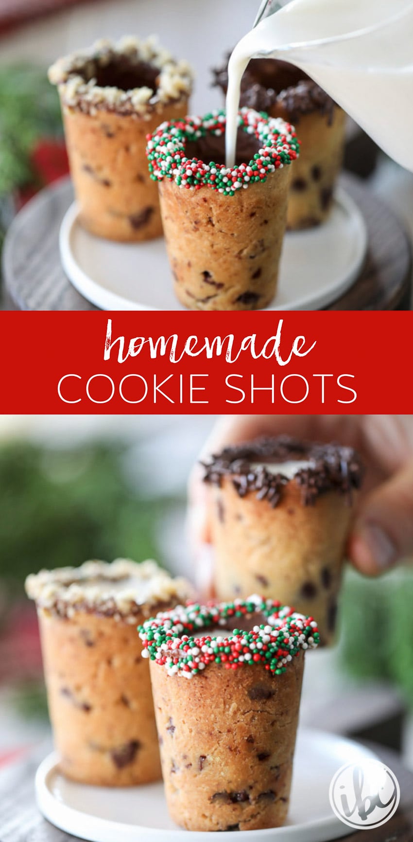 Homemade Milk and Cookie Shots make a unique and delicious dessert. #cookie #cookieshot #milk #dessert #recipe #cookieshotglass #chocolatechip