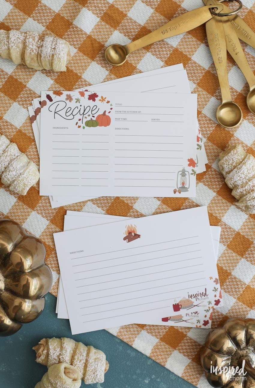 Hello Fall Printable Recipe Cards & Pages