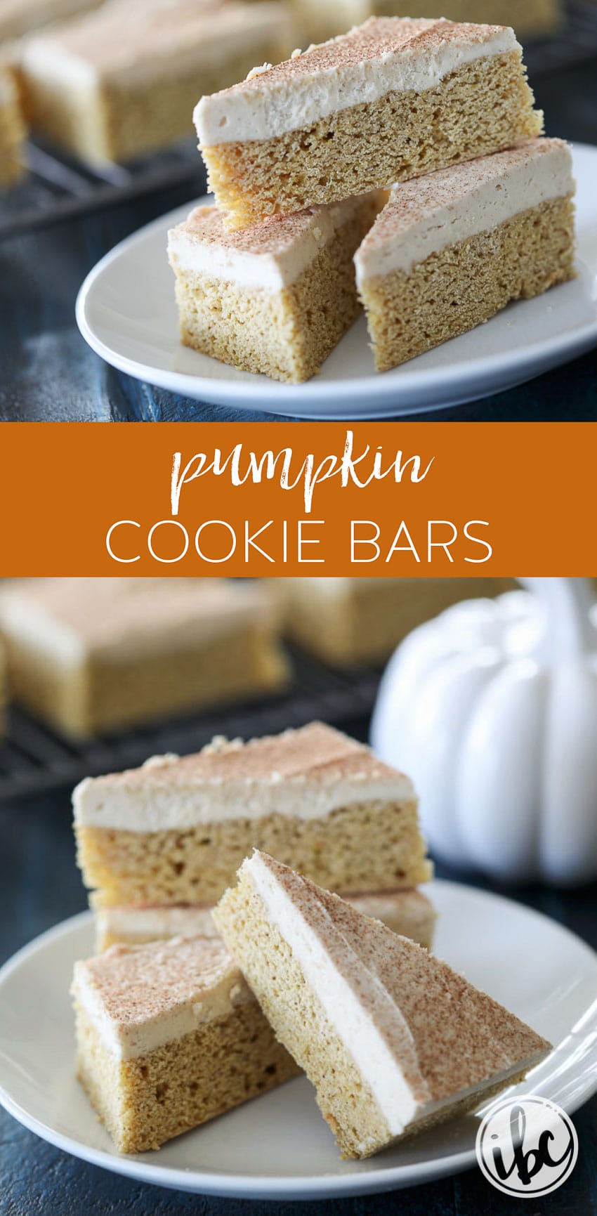 These Pumpkin Cookies Bars are a delicious fall cookie recipe. #cookie #baking #fallbaking #pumpkin #pumpkinspice #cookie