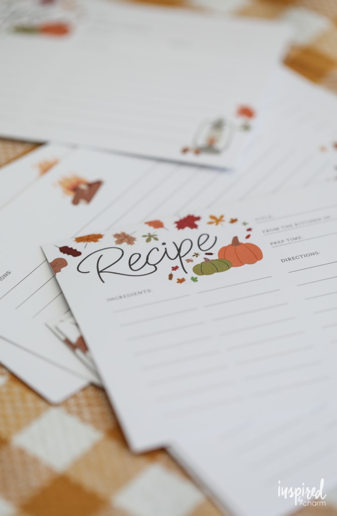 Free Printable Recipe Cards for Fall #fall #recipecard #printable #autumn
