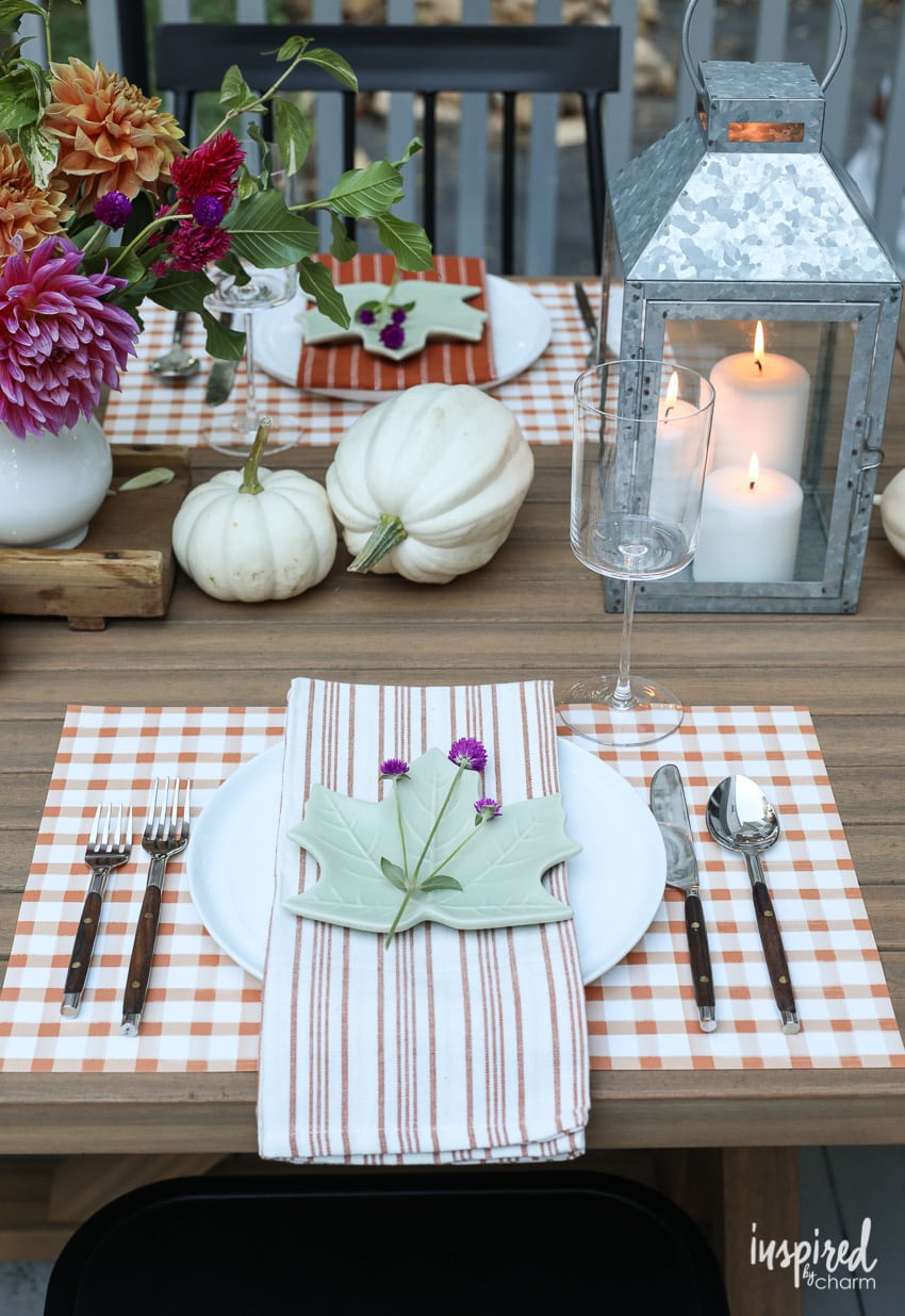 Chic and Colorful Outdoor Fall Tablescape - Styling Tips and Ideas