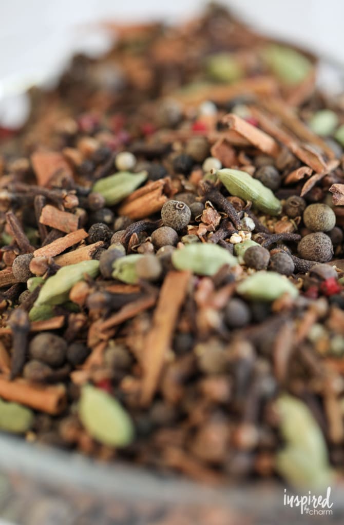 close up of homemade mulling spices