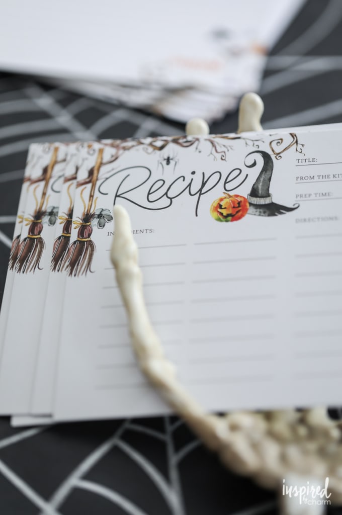 Free Printable Recipe Cards for Halloween #printable #recipecard #halloween #printablerecipecards #spooky #haunted