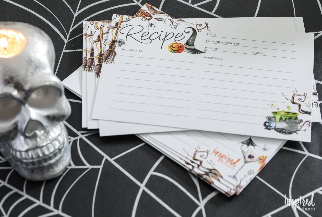 Printable Recipe Cards for Halloween