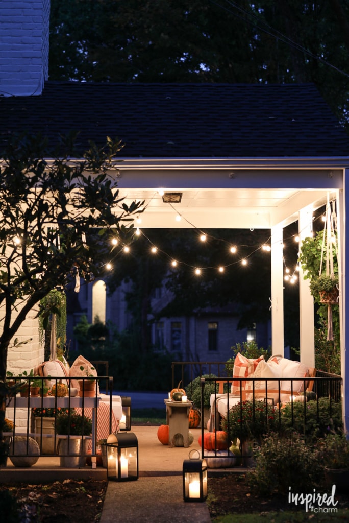 Outdoor Halloween Decorations and My Porch at Night #halloween #fall #decor #decorations #outdoor #porch 