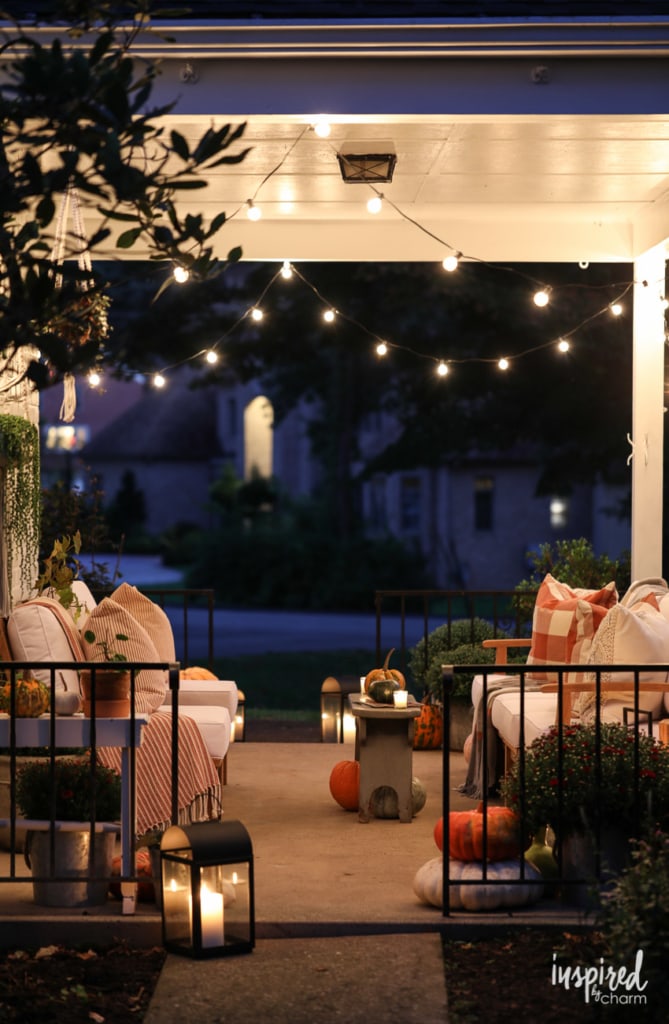 Outdoor Halloween Decorations and My Porch at Night #halloween #fall #decor #decorations #outdoor #porch 