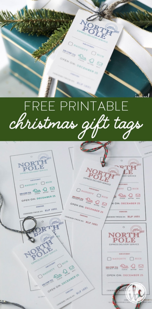These North Pole-Inspired Printable Christmas Gift Tags are the perfect finishing touch on your holiday gift wrapping! #printable #christmas #gifttags #plaid #tags #holiday #wrapping #giftwrap