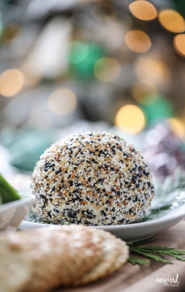 The Ultimate Everything Bagel Cheeseball recipe #cheeseball #holiday #recipe #appetizer #everythingbagel #cheese