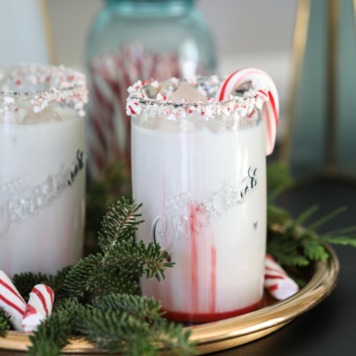 Peppermint White Russian christmas cocktail
