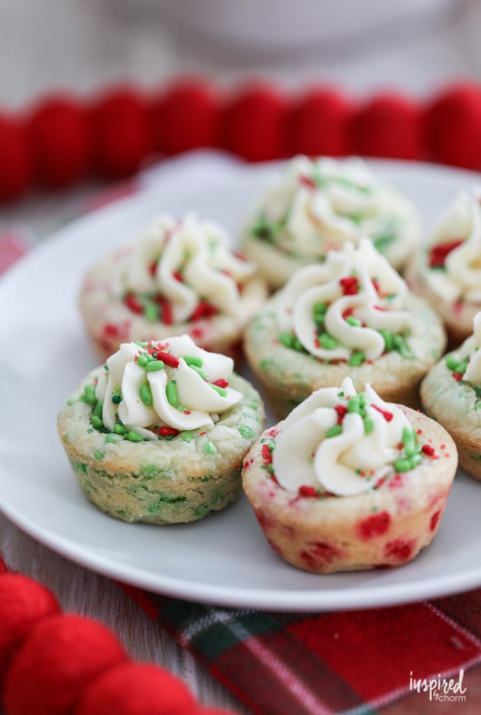 These colorful Christmas Sprinkle Cookie Cups are a delicious and easy to make Christmas Cookie. #christmas #cookie #recipe #dessert #holiday #sprinkles
