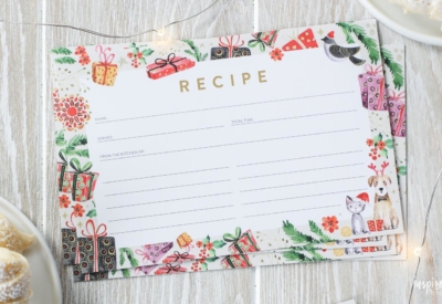 Download these Christmas Recipe Card Printable! #recipecard #prinable #download #christmas #holiday
