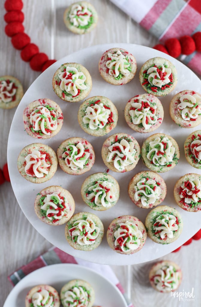 These colorful Christmas Sprinkle Cookie Cups are a delicious and easy to make Christmas Cookie. #christmas #cookie #recipe #dessert #holiday #sprinkles