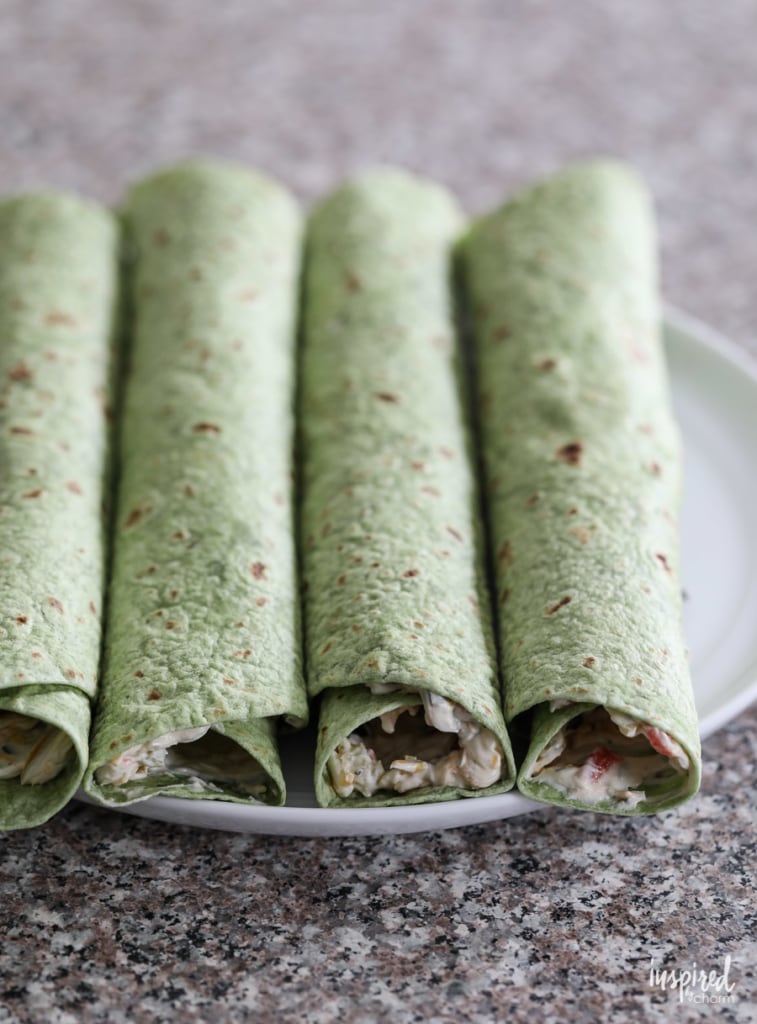 stuffed and roll green tortilla wraps.