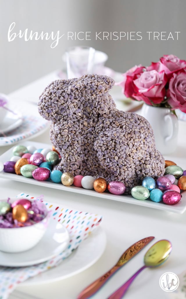 Bunny Rice Krispies Treat for Spring and Easter #dessert #recipe #spring #ricekrispies #easter #bunny