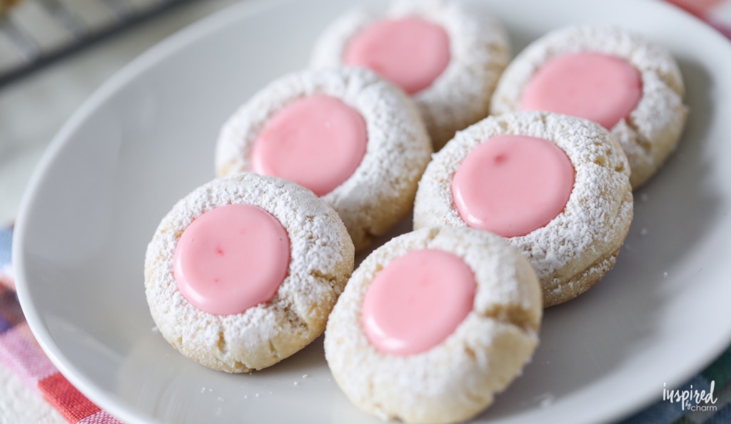 Pink Lemonade Thumbprint Cookies #spring #easter #cookie #thumbprint #recipe #lemonade