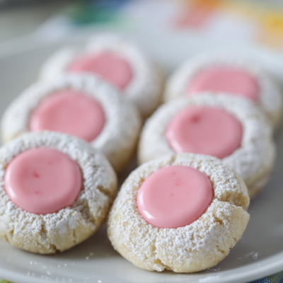 thumbprint cookies pink lemonade