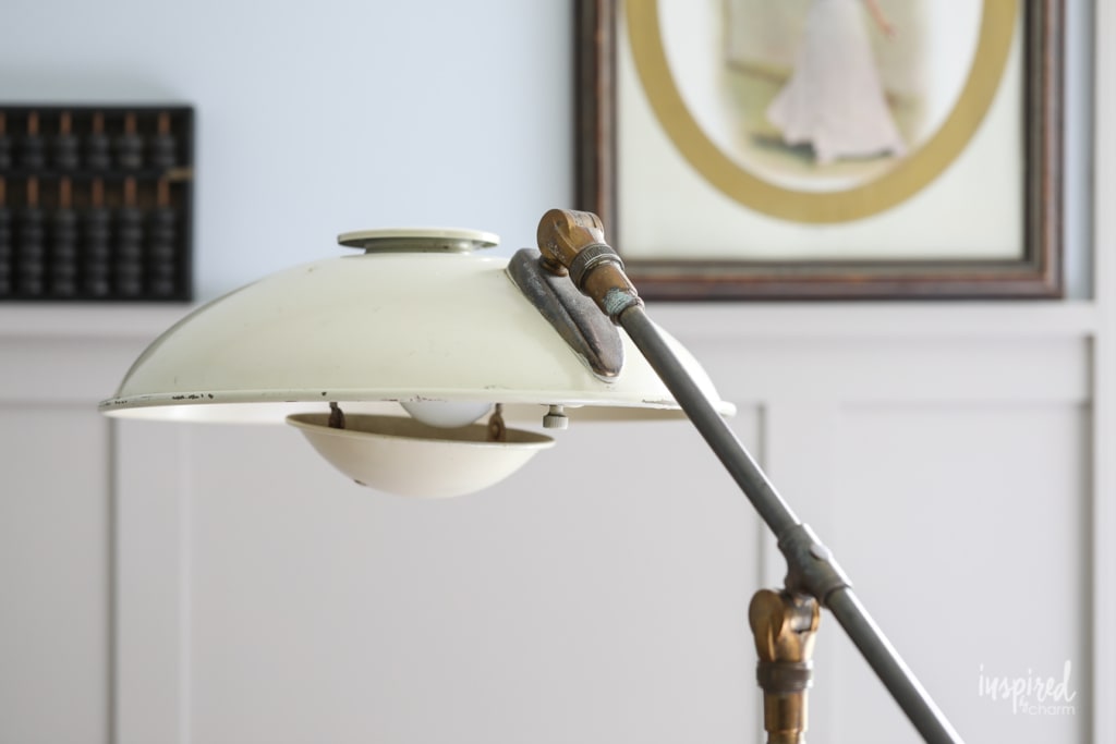 close up of an antique floor lamp 