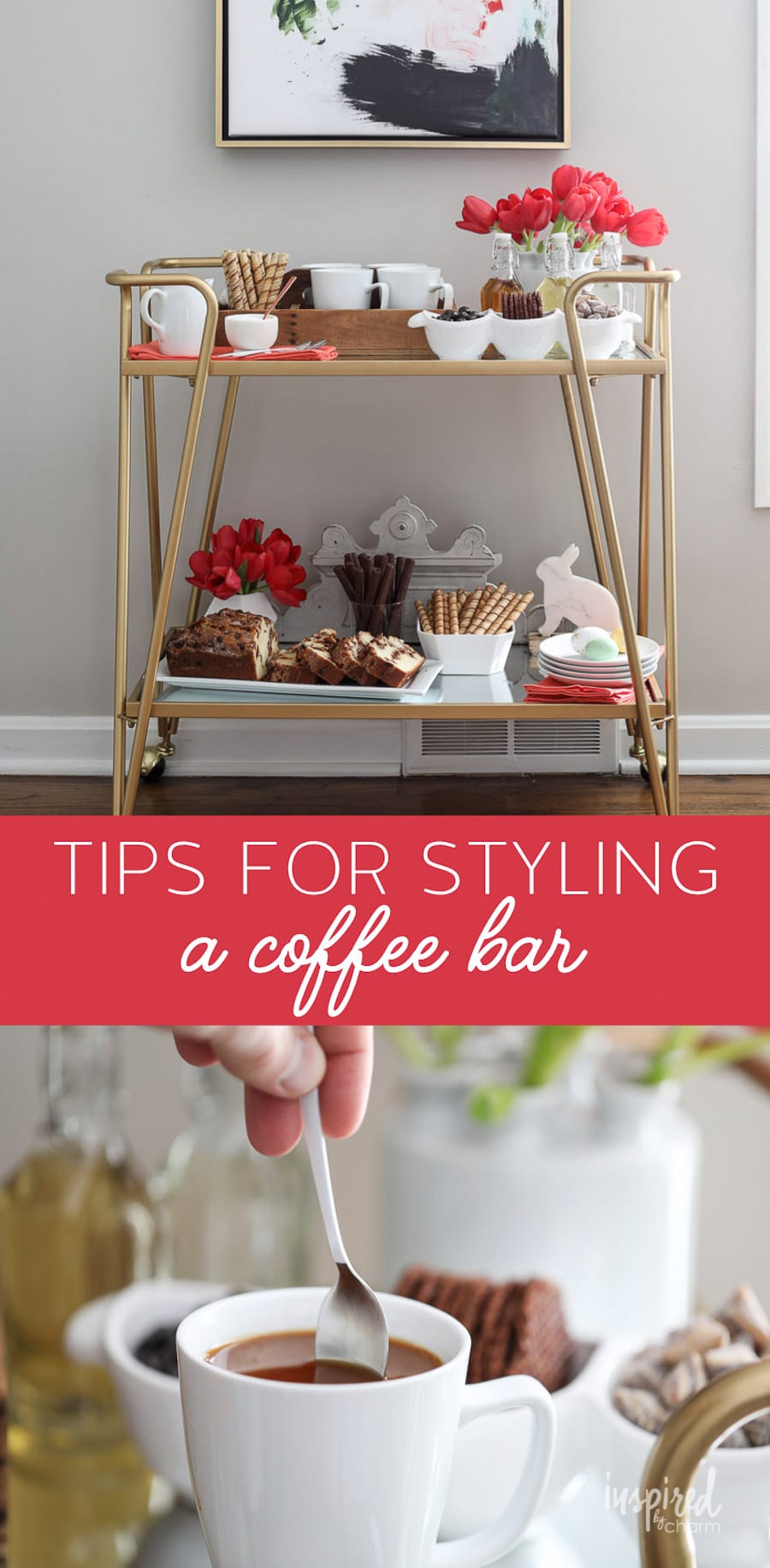 Tips for Styling a Spring Coffee Bar #spring #coffee #starbucks #blonde #coffeebar