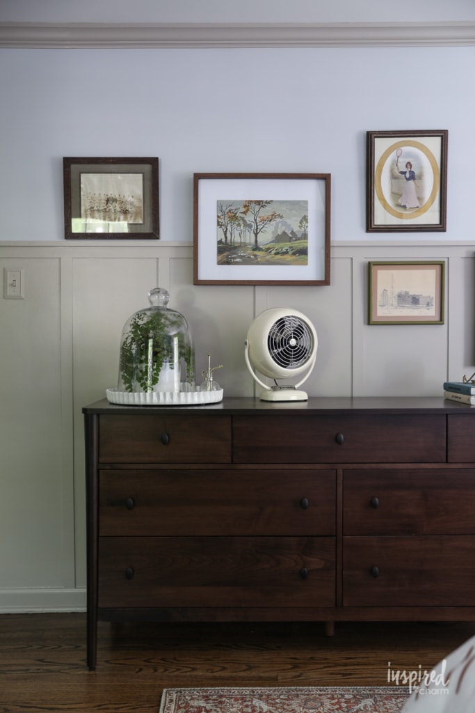 dresser and gallery wall art