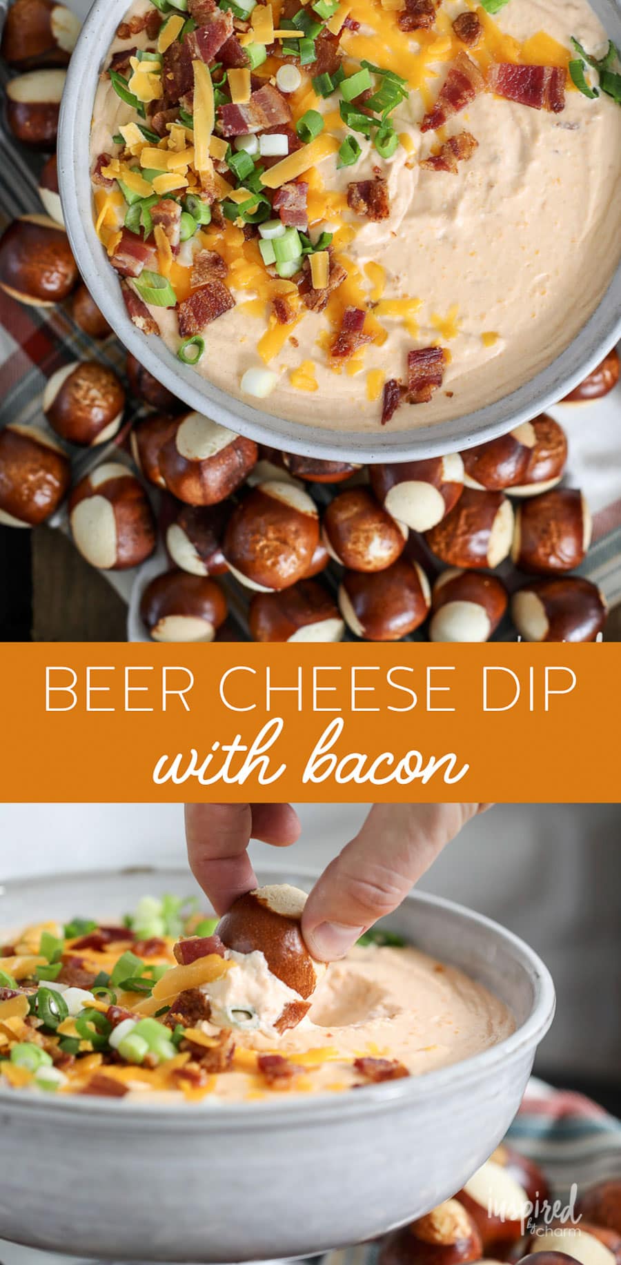 The BEST Beer Cheese Dip with Bacon fall appetizer recipe! #cheesedip #appetizer #beer #dip #bacon #gameday #football